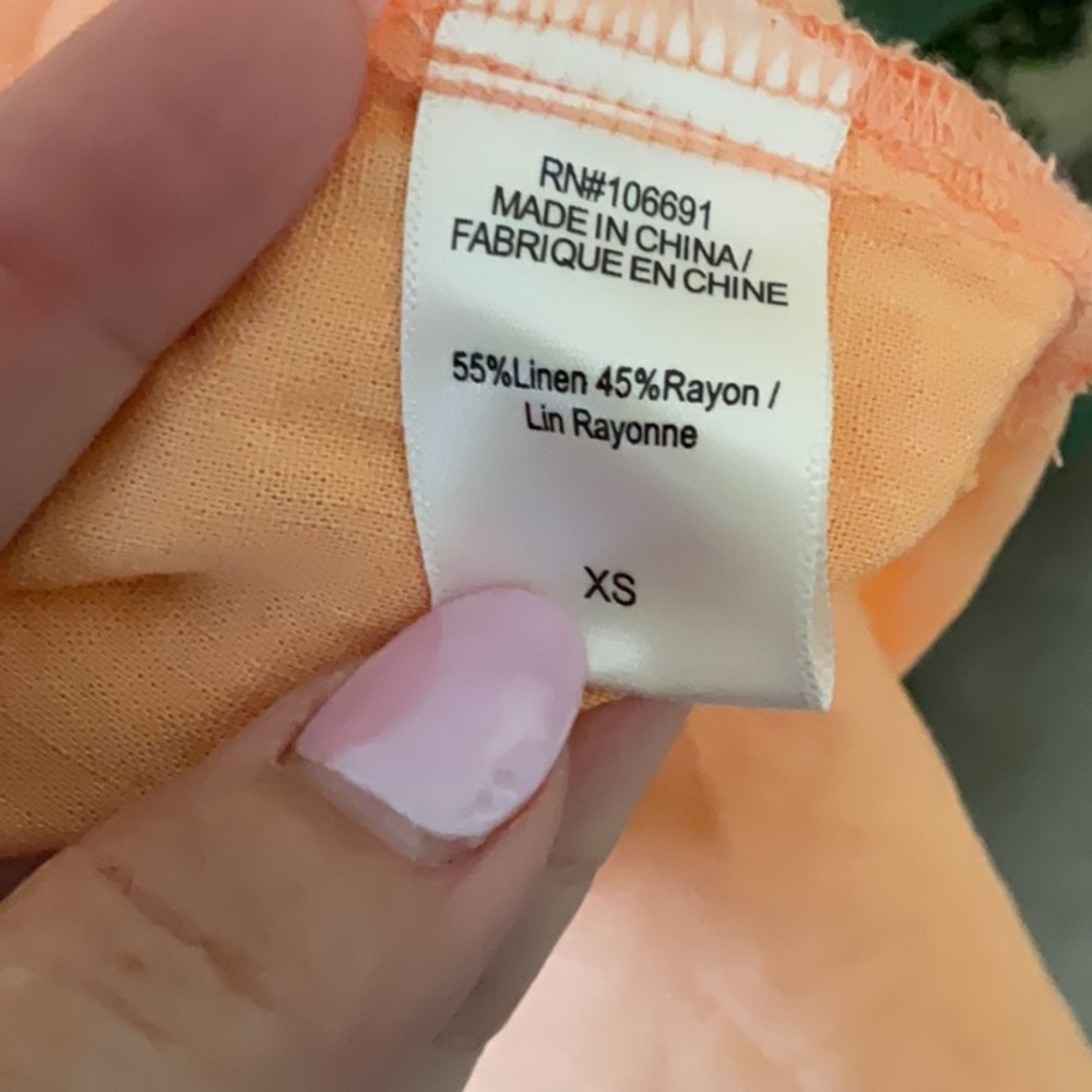YFB Young Fabulous & Broke Sand Dollar Linen Orange Shirt Dress - Picture 11 of 14